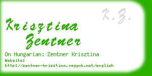 krisztina zentner business card